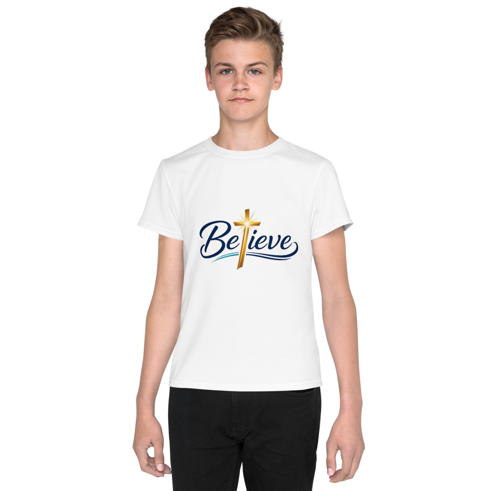 All-Over Print Youth Crew Neck T-shirt